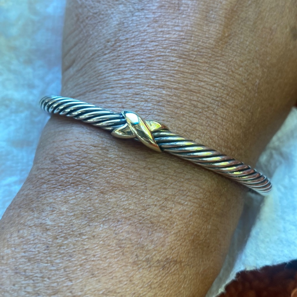 David Yurman ex capo bracelet sterling silver 14 karat gold